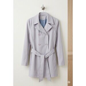 Vintage Giacca Gallery Company Light Blue Trench Coat Women’s Medium Lightweight